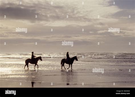 Beach horse riders, Gearhart, Oregon Stock Photo - Alamy