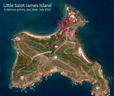 [OC] Cellphone activity on Little St. James Island in the three years leading up to Epstein's ...