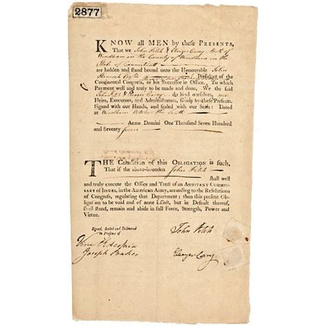 1777 JOHN FITCH Signed Revolutionary War Document Inventor 1st Steamship Patent! for sale at ...