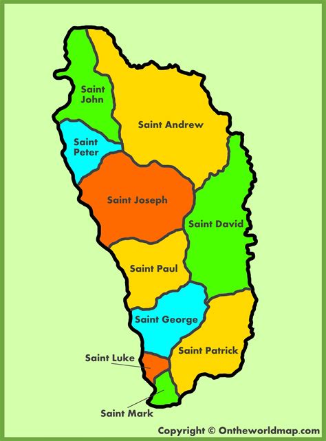 Administrative map of Dominica - Ontheworldmap.com