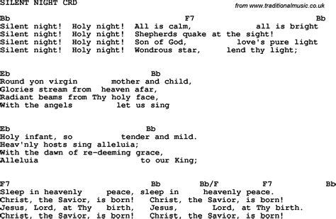 Christian Childrens Song: Silent Night Lyrics and Chords