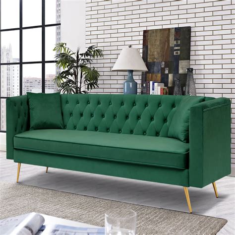 Everly Quinn Oleksii 79'' Velvet Tuxedo Arm Sofa | Wayfair