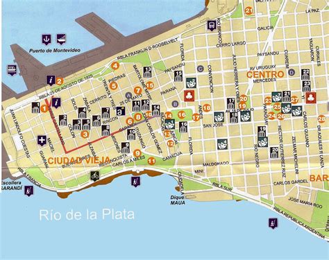 Mapa Turistico De Montevideo