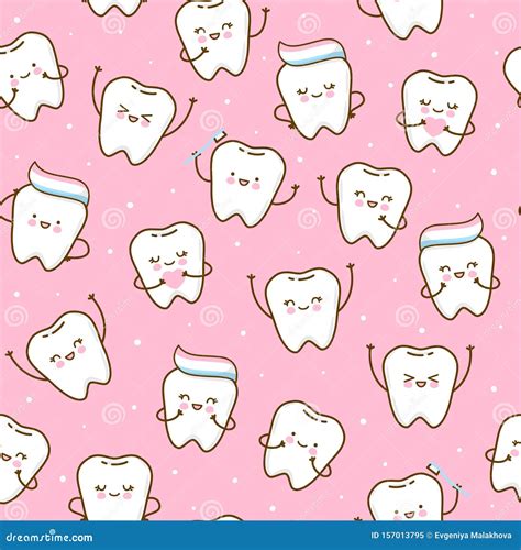 Cute Teeth Outline Vector Set With Different Emotions. Different Tooth Form | CartoonDealer.com ...