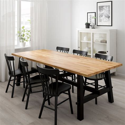 SKOGSTA / NORRARYD Table and 6 chairs, acacia, black - IKEA | Ikea dining, Dining table, Ikea ...