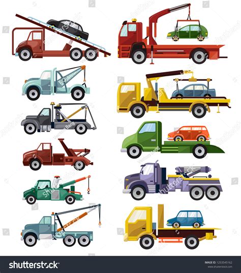 Tow Truck Vector Towing Car Trucking Stock Vector (Royalty Free ...