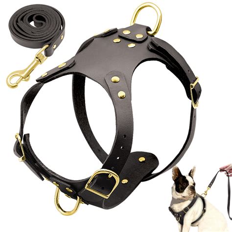 Aliexpress.com : Buy Pit Bull Dog Harness Leash Set No Pull Genuine Leather Dogs Harnesses Step ...