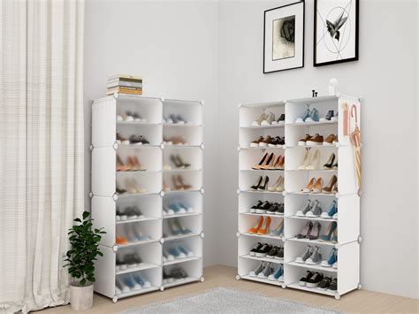 HOMICKER Shoe Storage,32 Pairs Shoe Rack Organizer for Closet Shoe ...