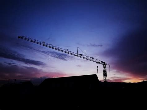 Crane sunset stock image. Image of landscape, orange - 30787961