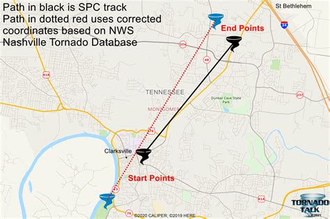 Clarksville Tennessee Tornado Path - Marty Shaylyn