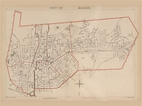 City of Malden, Massachusetts 1891 Old Town Map Reprint - Walker State ...