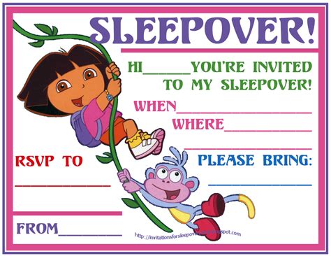 INVITATIONS FOR SLEEPOVER PARTY