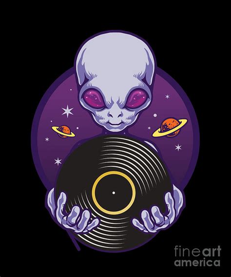 DJ Alien UFO Space Music Party Deejay Hip Hop Gift Digital Art by Thomas Larch | Pixels