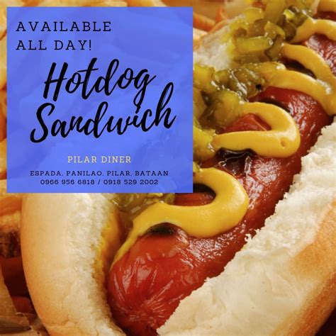 HOTDOG SANDWICH available all-day! Pilar Diner - hot dog recipe types of sandwich Recipe Types ...