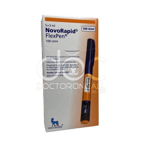 Buy Novorapid FlexPen 100U/ml Pre-filled Pen 3ml x5- Uses, Dosage, Side Effects, Instructions ...