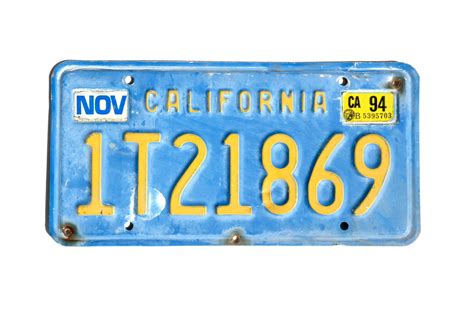 Vintage California License Plate/Blue Yellow CA by AmericanAntique