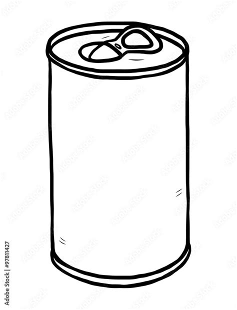 tin can / cartoon vector and illustration, black and white, hand drawn, sketch style, isolated ...