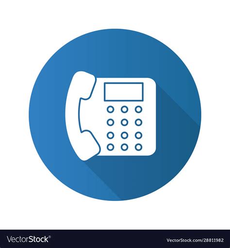 Landline phone flat design long shadow glyph icon Vector Image