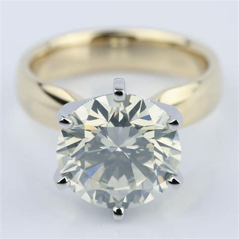 4 Carat Diamond Solitaire Ring In Yellow Gold