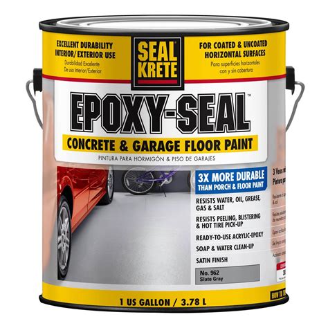 Seal-Krete Epoxy Seal 1 gal. Low VOC Slate Gray Concrete and Garage Floor Paint-317395 - The ...