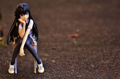 HD wallpaper: Aki Adagaki figurine, girl, sad, chair, sit, thoughtful ...