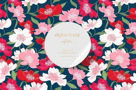 Floral Pattern, Floral Digital Paper Graphic by Digital Florist · Creative Fabrica