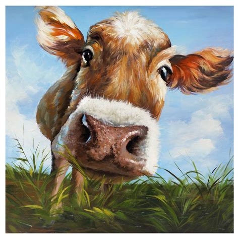 ArtMaison Canada Cow in Field Wall Art - Walmart.com