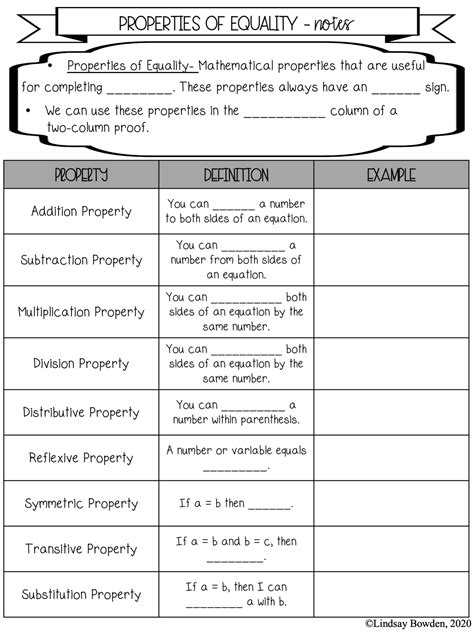 Algebra Proofs Notes and Worksheets - Lindsay Bowden