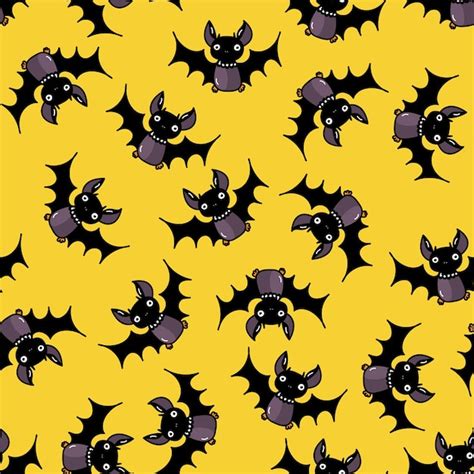 Premium Vector | Hand drawn vector seamless pattern with halloween bat