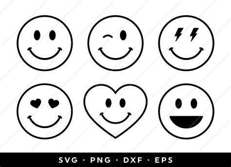 Smiley Face SVG Bundle Happy Face SVG Bundle Smile SVG - Etsy