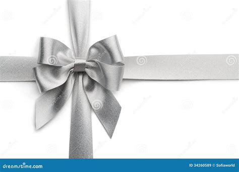 Silver Ribbon Bow Royalty Free Stock Images - Image: 34260589