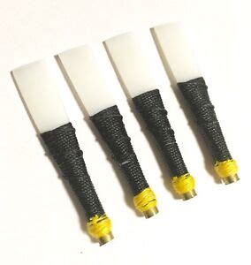 Scottish Bagpipe Practice Chanter Synthetic Plastic Reeds Set of 4 Pcs Black