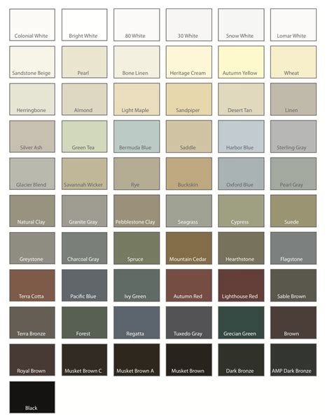 Painted Aluminum - Colors | Paint color chart, Paint colors for home, Trim coil