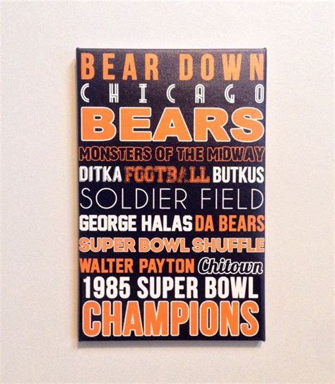 Chicago Bears Typography Art Poster or Canvas by SarasPrints, $14.95 ...