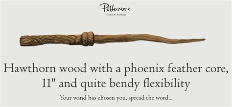 Pottermore Wand - Hawthorn Wood with Phoenix Feather core! 😄😍 # ...