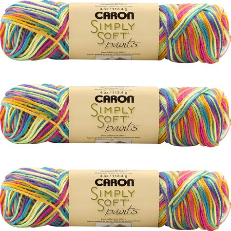 Caron Simply Soft Paints Yarn-Rainbow Bright, Multipack Of 3 - Walmart.com