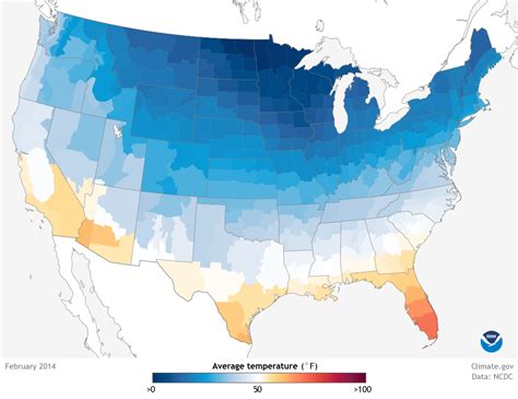 Data Snapshots: February 2014 Average Temperature | NOAA Climate.gov