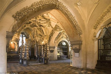 Inside Czech Republic's 'Skull Church' made up of over 70k skeletons | Daily Mail Online