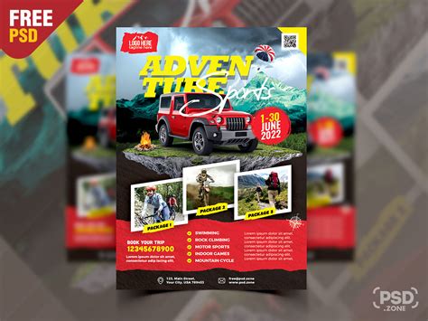 Adventure Tour Travel Flyer Design Template – Download PSD