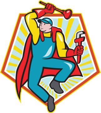 Male Superhero Plumber With A Wrench Man Uniform Mascot Vector, Man, Uniform, Mascot PNG and ...