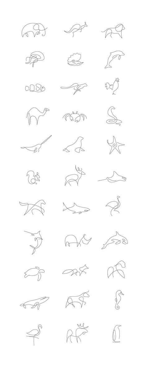 Minimalist One Line Animals By A French Artist Duo | Line tattoos ...