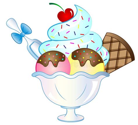 Cartoon Vector Ice Cream Sundae Stock Vector - Illustration of clipart, cream: 84201680