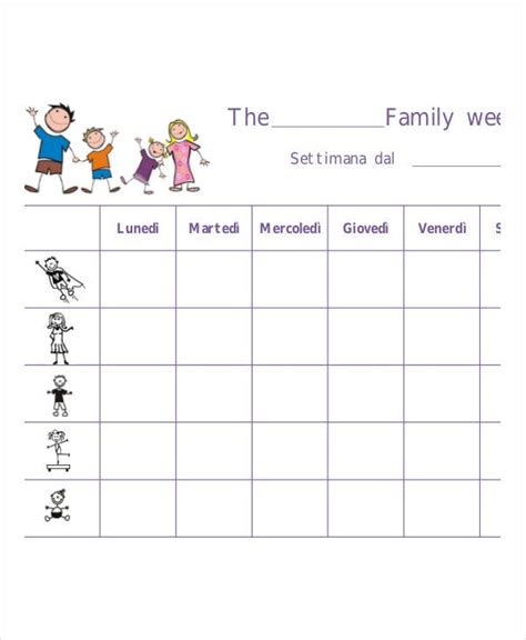 Free Printable Family Weekly Planner - Printable Word Searches