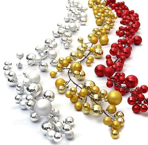 1.8 Meters Red/Gold/Silver Round Ball Cluster Garland For Christmas Holiday Party Birthday ...