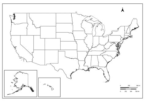 Free Printable Blank US Map Templates [Word, PDF] Download