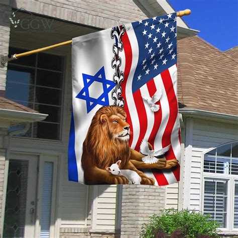 American Israel Israeli Flag, We Stand With Israel, Support Israel, Lion of Judah American ...