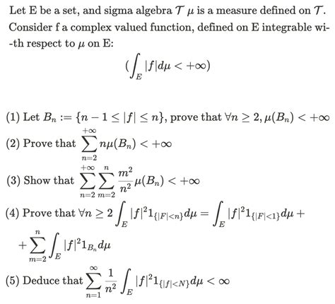 Solved Let E be a set, and sigma algebra Tμ is a measure | Chegg.com