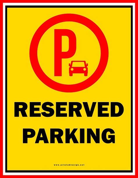 Reserved Parking Signs | FREE Download