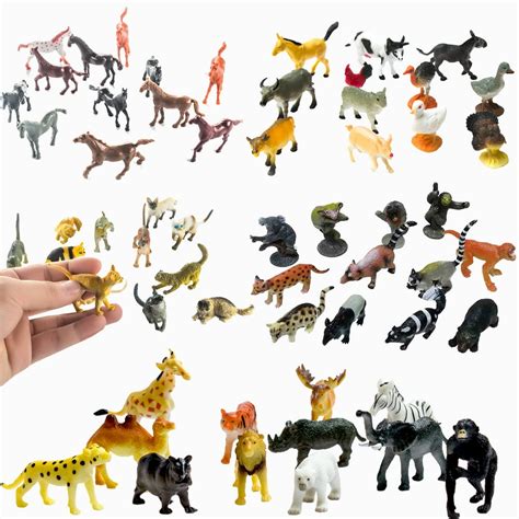 Fun Central (BC831) 5 packs Assorted Animal Party Pack, Plastic Animal Toys, Animal Farm Figures ...