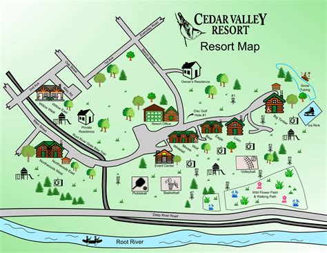 Cedar Valley Resort Layout Map - On The Root River & Root River Trail